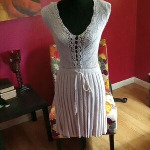 Moda International White Crochet Mini Dress